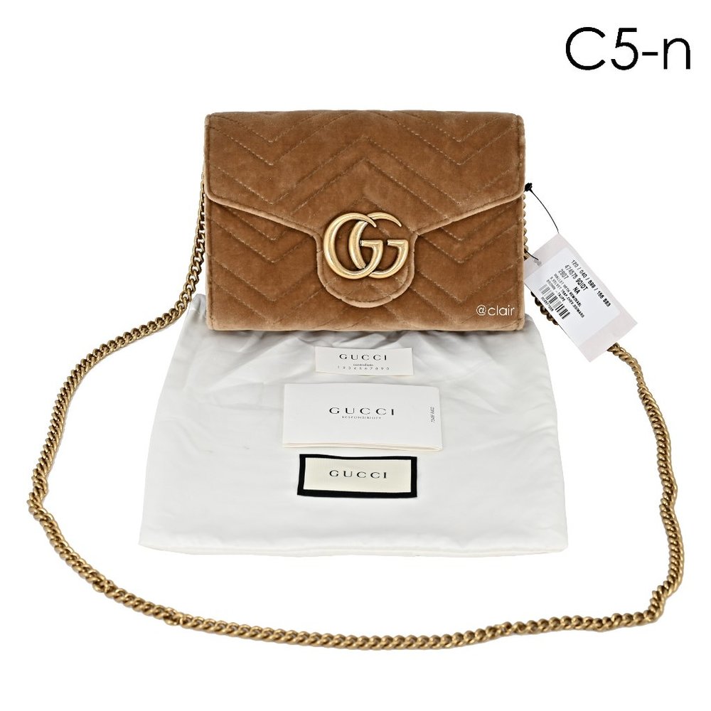 Gucci GG Marmont Matelassé Velvet Mini Chain Bag - Picture 5 of 8